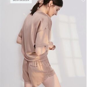 Washable Silk Tee Set - Otium Tan